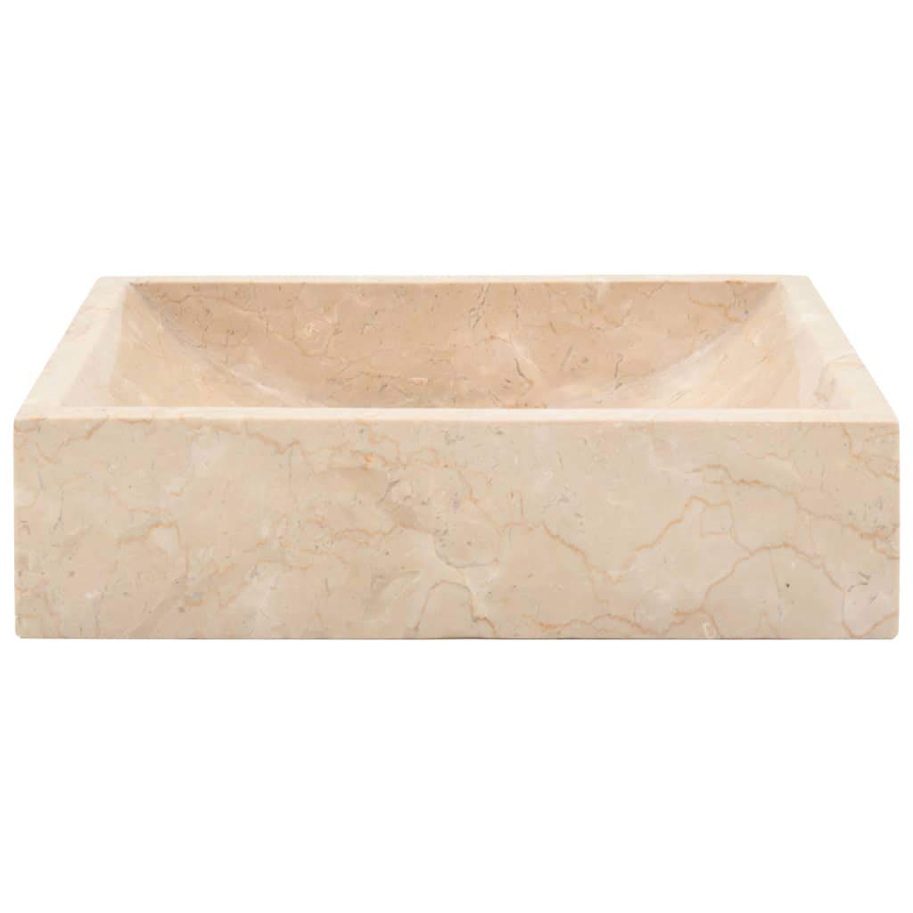 INLIFE Lavabo de 45 x 30 x 12 cm, mármol crema, 24,5 kg, 142773
