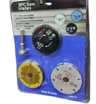 Image of 3pcs /set Mini Circular Saw Blade Diamond Cutting Disc Accessories Set TCT HSS Saw Blade for Wood Metal Tile Cutting Disk (3 Pcs, Suitable for Cutting)