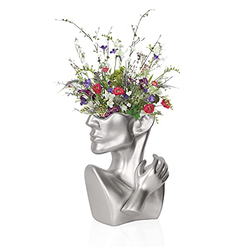 Echaprey Vase aus Kunstharz, Kopfvase und Körpervase Cover