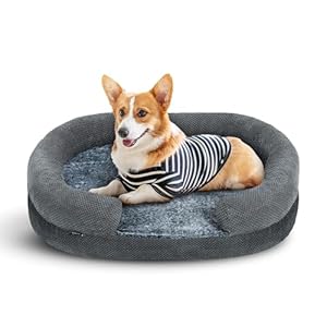 Orthopedic Dog Bed for Small Dogs, Egg Crate Memory Foam Sofa with Sides and Washable Cover, Cute Dog Bed and Couch with Washable Removable Cover and Non Slip Bottom,S