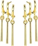 Zoro Earrings | one piece no pierce cuff OR two pieces one pierce stud | three layered gold drop | pirate hunter swordsman cosplay costume