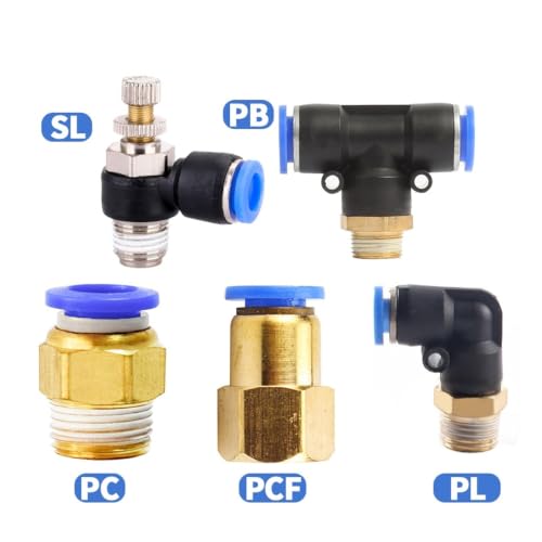 Conector de aire neumático con rosca de 1/4 para mangueras y tuberías de 8mm 4