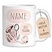 Personalisierte Tasse f&uuml;r Friseurin, Kosmetikerin, Nageldesignerin | Danke Geschenk mit Namen | Keramiktasse Beste... (Friseurin, Rosa)