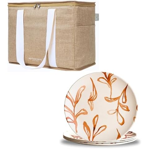 Nook Theory 4-Pack Bamboo Fiber Dinner Plates - Bamboo Plates Reusable, Unbreakable Plates, Food-Grade - Dishwasher Safe Plates– Kids Plates, Toddler Plates for Home, Outdoor Cover