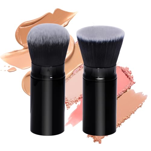 UNIMEIX Makeup Brush Sunscreen Applicator Brush Retractable Kabuki Blush Brush Foundation Brush for Liquid Makeup, Bronzer, Cream or Powder (Black)