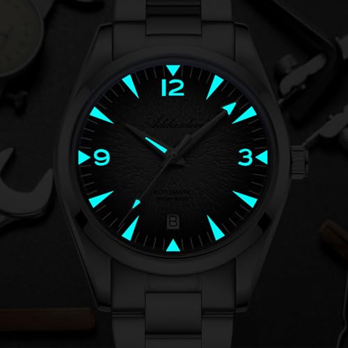 Image of ADDIESDIVE Mens Watch Automatic NH35 /8215 200M Luminous Easy to Read Dial Wrist Watch Minimalist Fashion Simple Watch Analog Date with Leather Strap and Bracelet