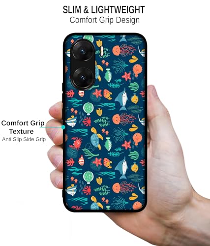 Image of Aquarium Texture Design Premium 2D Printed Metal Back Case Cover for Vivo V29E 5G