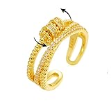 Matériau de qualité supérieure : l'anneau trianique à triple rotation Jansio est doux pour tous les types de peau. Il ne se plie pas et ne se casse pas facilement et peut être porté pendant de longues années d'utilisation sans ternir. Les perles peuvent être déplacées et tournées en douceur pour un soulagement parfait.