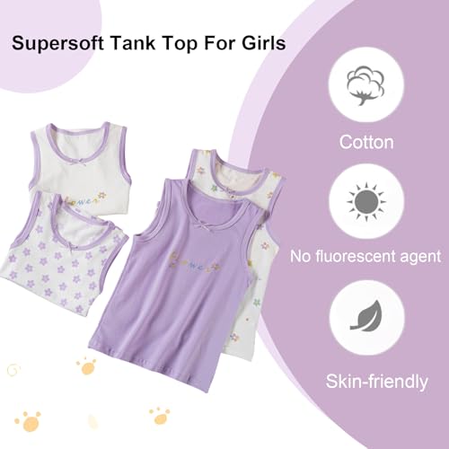 Girls Tank Tops Kids Undershirts, Kids Super Soft Cotton Sleeveless Tank Tops for Girls (2-10Years)3