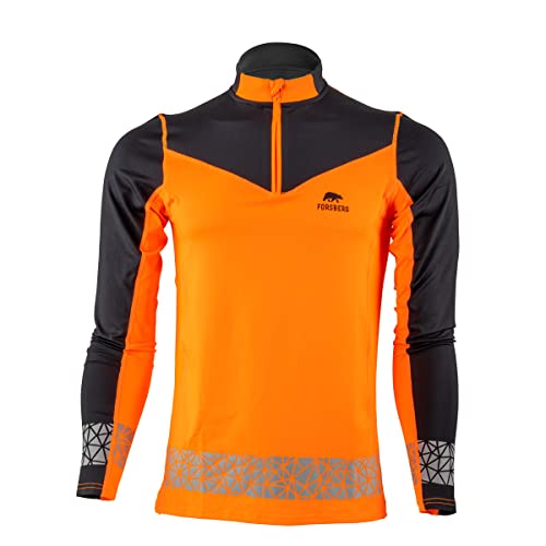 FORSBERG Funktionsshirt Langarm Torke perfekt für Forst und Dunkelheit geeignet Dank sehr auffälliger Sichtbarkeit Farbe:orange/schwarz Größe:M