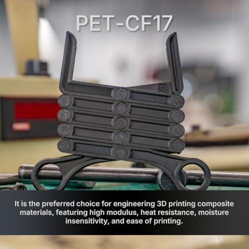 Image of Polymaker Fiberon PET-CF17 3D Printing Filament Black 1.75mm 1kg, Excellent Stable Stiffness - Fiberon Carbon Fiber Reinforced PET 3D Printer Filament, Ideal for Jigs and Fixtures