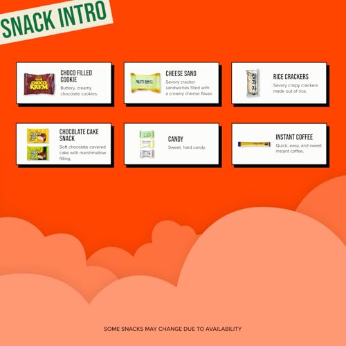 Seconde Nature - 48 count Korean snack box: variety of individually wrapped Korean snacks with chips, cookies, ramen and candy for kids, college students
