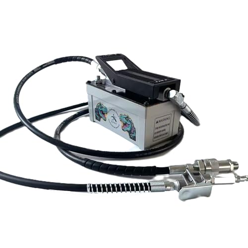 Image of Air Hydraulic Pump 0.45 Gal 10,000 PSI Reservoir NPT 3 /8 inch Oil Outlet, NPT 1 /4 inch Inlet, Air Hydraulic Foot Pump Made of Aluminum, Grey