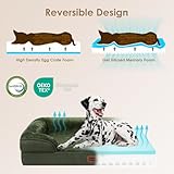 EHEYCIGA Orthopädisches Hundebett Kleine Hunde, 76x51cm, Memory Foam Hundekorb Mittelgroße Hunde, Waschbar Hundesofa Wasserdicht rutschfest, Hundecouch mit Hohem Rand, Dunkel Grün