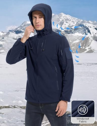Image of CRYSULLY Men's Tactical Hoodies Jacket Warm Winter Fleece Jacket