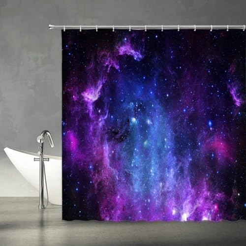 Rideau de douche nébuleuse espace en tissu 88x180cm - 2