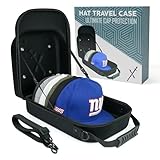 Hat Travel Case for Baseball Caps – Hard Shell Travel Hat Case with Carrying Handle & Adjustable Shoulder Strap – Baseball Hat Holder – 6 Hat Capacity – Travel Accessories for Men – Black Hat Caddie