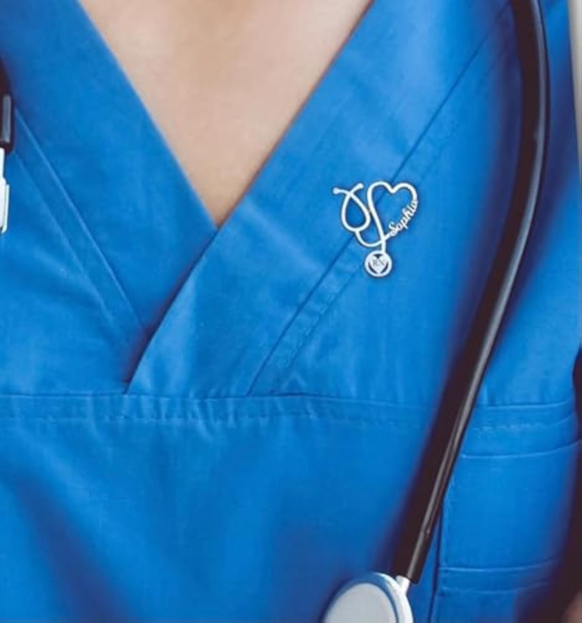 Personalized Stethoscope Name Brooch Pin for Doctors and Nurses