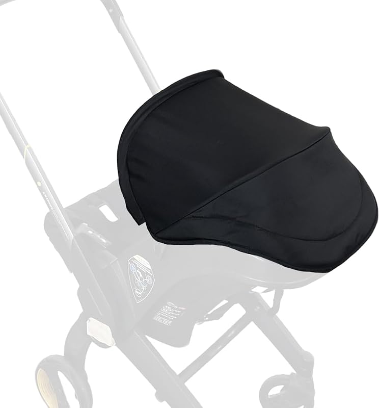 Replacement Canopy for Doona Car Seat Strollers, Black | 3-Piece Thickened Hood and Shoulder Pads Set, High-Opacity Sun Shade, Sofe Fabric, Machine Washable (No Rods)