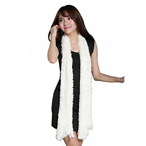 Eleery Écharpe Multifonction Magique Femmes Châle Cache-col Épais Lady Peluche Fausse Fourrure Plain Chaud Automne (Blanc)