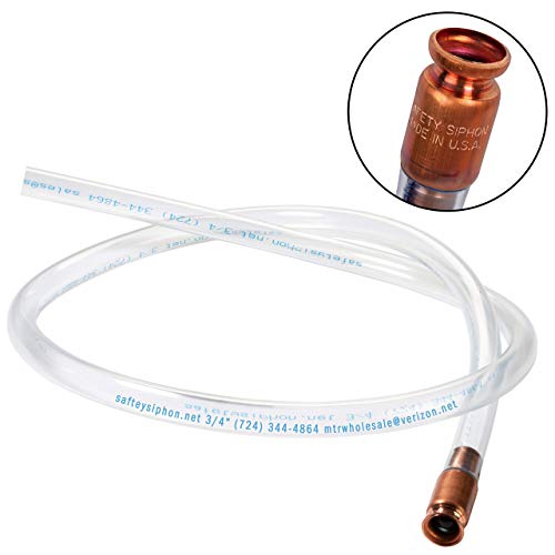 The Original Safety Siphon 6 Foot Hose For Gasoline And More - 3/4" Valve Siphon Pump - Use For Cars, Boats, Mowers - Self Priming Pump Transfers 3.5 Gallons Per Minute - Fda Food Grade For Home Brews #TOP1