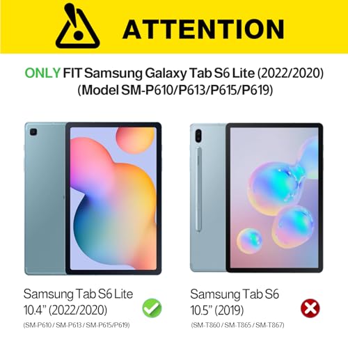 Kids Case for Samsung Galaxy Tab S6 Lite 10.4 Inch 2024 2022 2020 Model (SM-P610/P615/P613/P619), Shockproof Light Weight Protective Case Convertible Handle Stand with S Pen Slot, Rosered by Thoreta - Used condition - Image 3