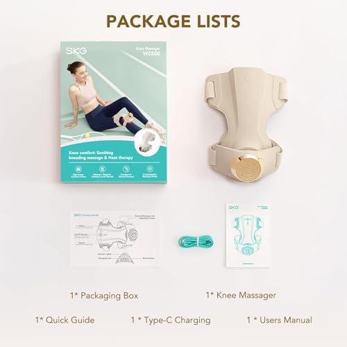 SKG Knee Massager with Heat and Vibration for Joint Comfort, Cordless Heated Knee Brace with 5 Massage Modes and 3 Heating Levels, Gifts for Women Men, Parents, Friends, WS500 by Pochita - Image 8