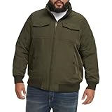 Dockers Men's Regular Quilted Lined Flight Bomber Jacket, Army Green, Large