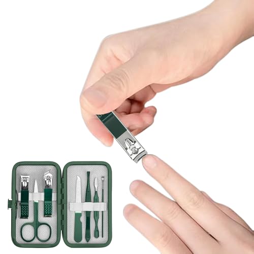 Manicure Set Personal Care Nail Clipper Kit Professional Manicure Pedicure Set Mens Accessories Personal Care Nail Grooming Present for Men Husband Boyfriend Parent, Dark Green