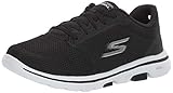 Weiches Obermaterial Skechers Damen Go Walk 5-Lucky Sneaker, (Black Textile/White Trim Bkw), 35 EU