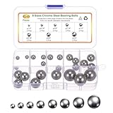 QUARKZMAN 24 Stück G200 Präzisionskugeln Sortiment Kit 1/4 5/16 3/8 7/16 1/2 9/16 5/8 3/4 304 Edelstahl Massivlagerkugeln