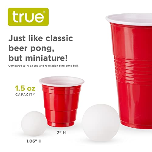 image for True Mini Beer Pong Game, 1.5 Ounce Disposable Red Party Cup Plastic S