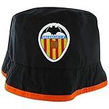 Escudo bordado en un lado. Valencia CF (La Liga) Sombrero de balón de fútbol, Hombre, CAP895 Valencia CF Sun Hat FBA, Negro, M/L