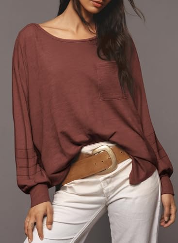 Dokotoo Womens Tops 2025 Fashion Long Sleeve Shirts Loose Cute Crewneck Basic Business Tees Blouses3