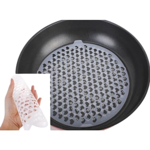 (Set of 2) Kitchen Reusable Nonstick 9-Inch Silicone Sheets, Round Steamer Mesh, Air Fryer Liner, Frying Pan, Dim Sum Pad, Baking Mat, Microwave, Dishwasher & Oven Safe up to 482 °F, Made in Korea