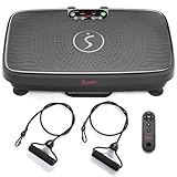 Sunny Health & Fitness FITBOARD Premium 2D Total Body Shaker Platform per tonificare, scolpire e recuperare, macchina per esercizi con piastra vibrante con due bande di resistenza e telecomando