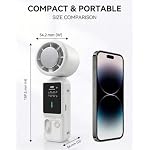 Portable Handheld Fan, 100-Speed Turbo Rechargeable Mini Fan - Image 3