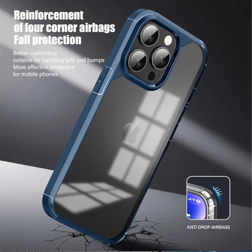 Image of KARWANBack Cover |Shockproof Bumper Case | Full Camera Protection | Raised Edges | Super Soft Side TPU | Bumper Case for iPhone 15 Pro -Blue