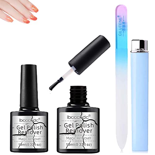 Removedor de esmalte em gel,Kit Removedor de Unhas de Gel de Baixo Odor 10ml para DIY Nail Art - Kit