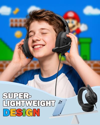Image of NUBWO U3 3.5mm Gaming Headset for PC, PS4, Laptop, Xbox One, Mac, iPad, Nintendo Switch Games, Computer Game Gamer Over Ear Flexible Microphone Volume Control with Mic - Black
