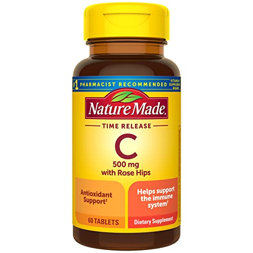 Nature Made Vitamin C 500 Mg With Rose Hips, Dietary Supplement For Immune Support, 60 Time Release Tablets, 60 Day Supply #TOP27