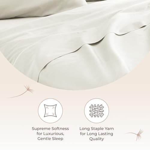 Image of Certified Organic Full Flat Sheet Only - 100% Organic Cotton Top Sheet with Luxurious Soft and Breathable 300 Thread Count Sateen Weave Finish - GOTS & Fairtrade Certified (Natural, Full)