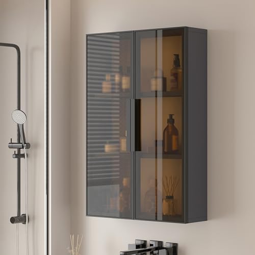 Cadre en métal et verre pour armoire murale chic, meuble de rangement moderne