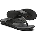 MEGNYA Genuine Leather, Rubber Sandals for Men with Arch Support, Orthotic Flip...