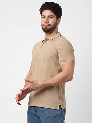 Image of UrbanMark Men Cotton Blend Solid T-Shirt