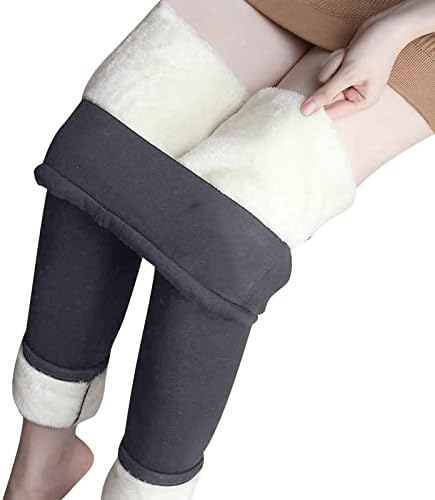 Winter Sherpa Fleece Lined Leggings for Women 2022 Christmas High Waist Stretchy Thick Cashmere Plush Thermal Pants