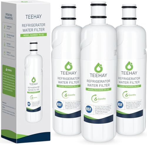 TEEHAY EDR2RXD1 W10413645A Water Filter 2 Replacement, 3 Pack