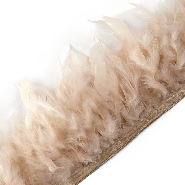 Truthahnfederborte 4,5 M – Breite 10,2–15,2 Cm, Beige, Für Kostüme & Deko