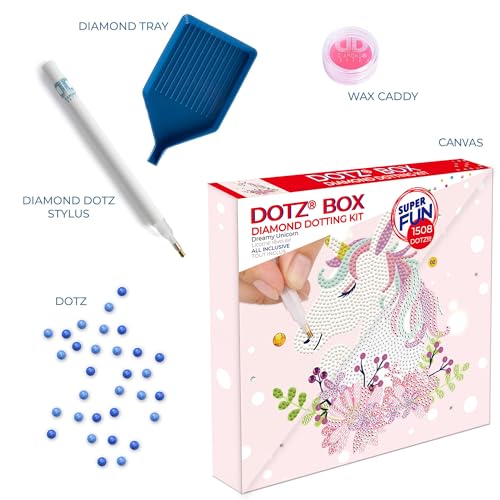 Image of DIAMOND DOTZ Dreamy Unicorn Dotz Box Animal Diamond Painting Kits for Adults - Diamond Art Kits a Relaxing Creative Craft Kit with Dotz Gems 8.7 inchx8.7 inch