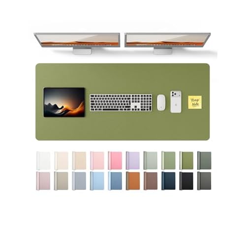 YSAGi Leather Desk Pad Protector, Office Desk Mat, Large Mouse Pad, Non-Slip PU Leather Desk Blotter, Laptop Desk Pad, Waterproof Desk Writing Pad for